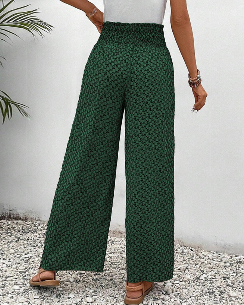Women's Summer Pants | High Waist Design | Lightweight and Breezy | Geometric Print