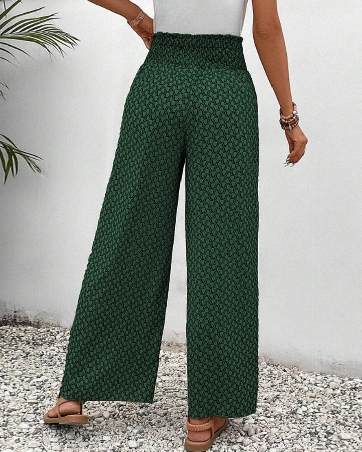 Women's Summer Pants | High Waist Design | Lightweight and Breezy | Geometric Print