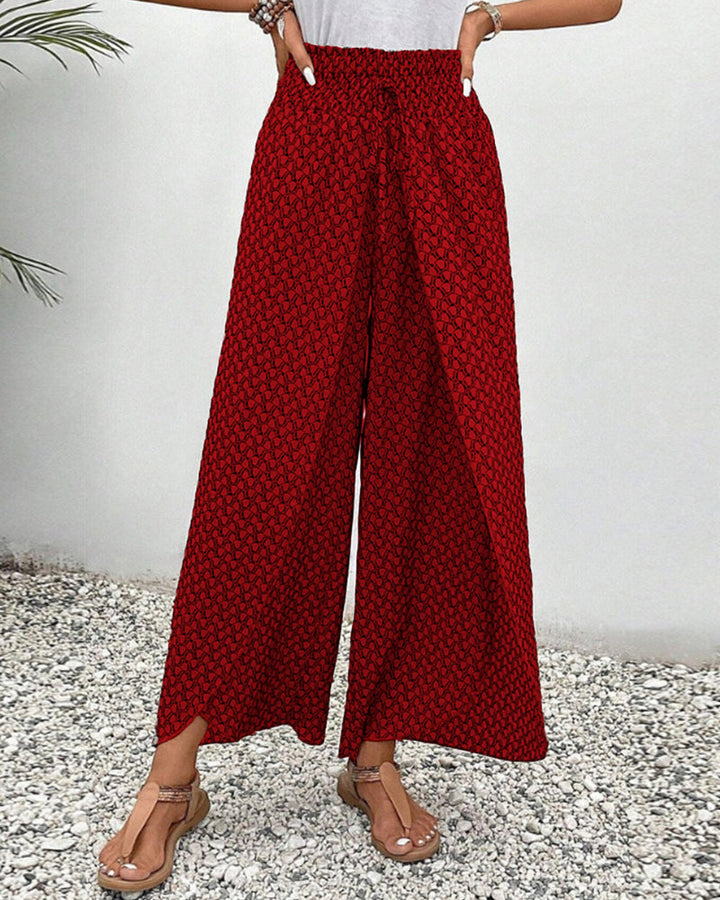 Women's Summer Pants | High Waist Design | Lightweight and Breezy | Geometric Print