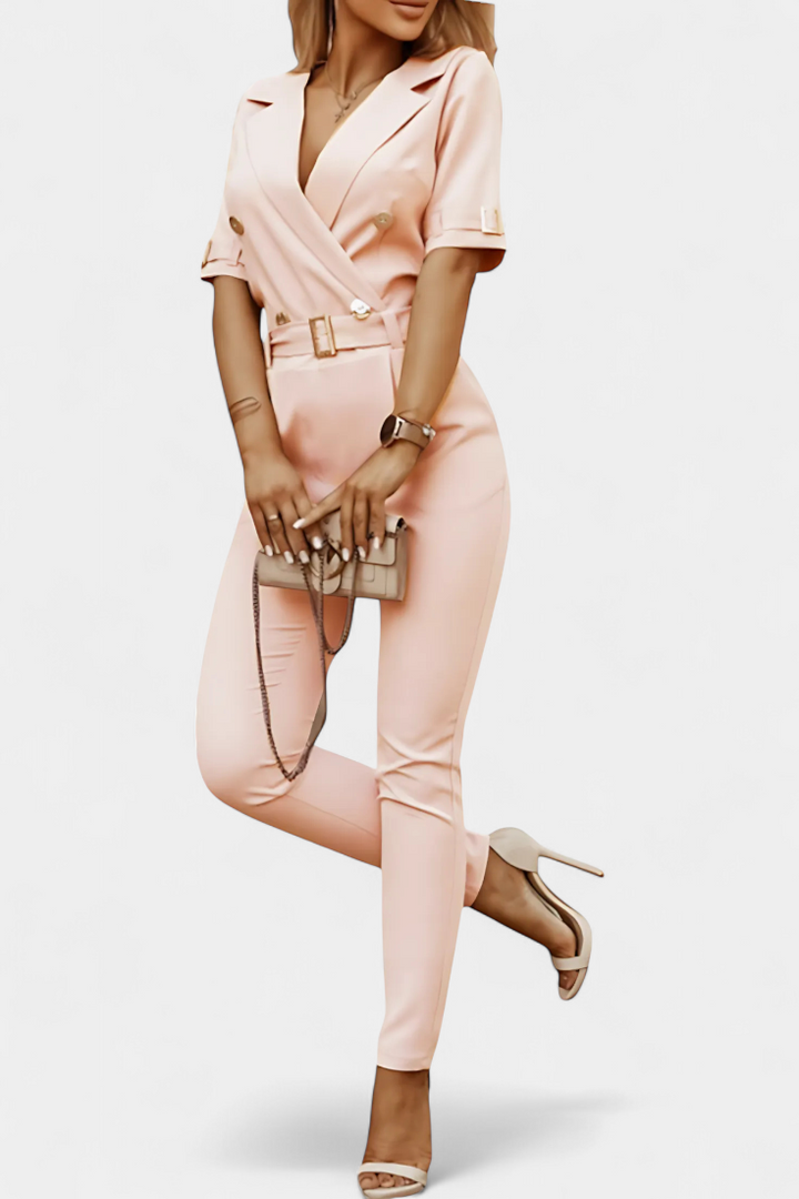 V-Neck Jumpsuit | Elegant Flowing Design | Perfect for Any Occasion | Lightweight Fabric