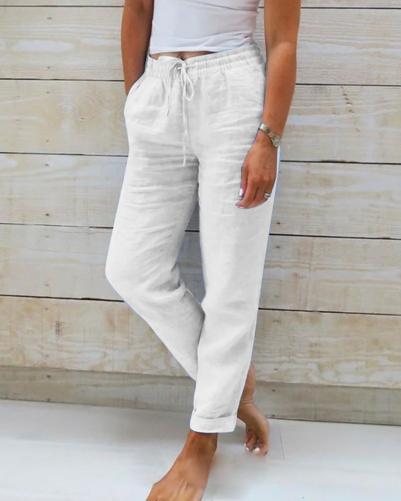 Casual Pants for Women | Drawstring Design | Comfortable Cropped Fit | Perfect for Everyday Wear