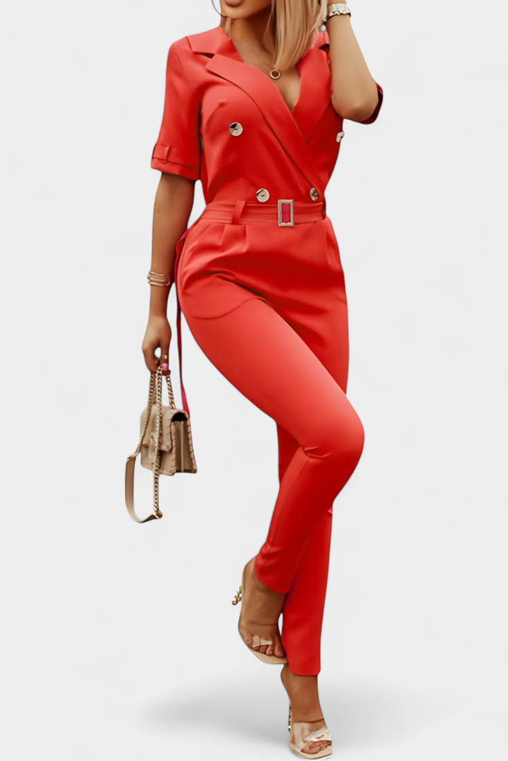 V-Neck Jumpsuit | Elegant Flowing Design | Perfect for Any Occasion | Lightweight Fabric
