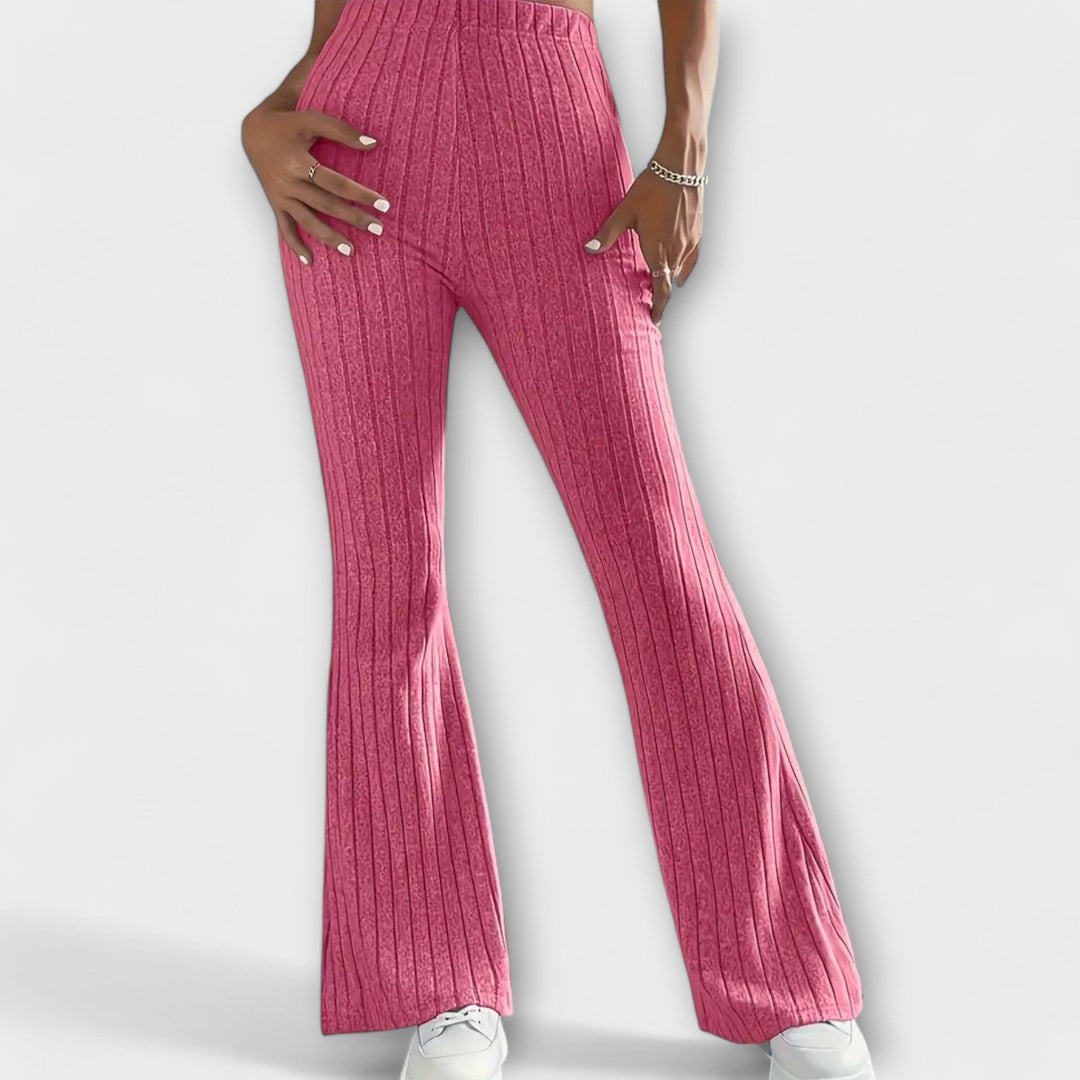 Flared Pants | High-Waisted Design | Comfortable Fit for All-Day Wear | Soft Cotton Blend