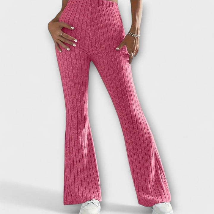 Flared Pants | High-Waisted Design | Comfortable Fit for All-Day Wear | Soft Cotton Blend