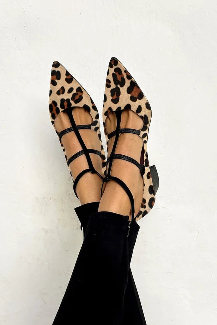 Ballet Heels | Leopard Print Strap Design | Elegant and Comfortable | Ideal for Special Occasions