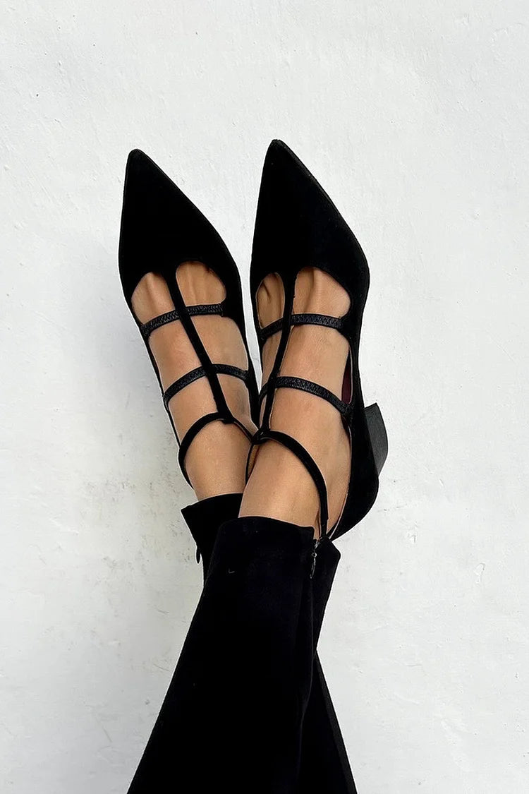 Pointed Flats | Strappy Design | Comfortable Everyday Wear | Versatile Casual Style