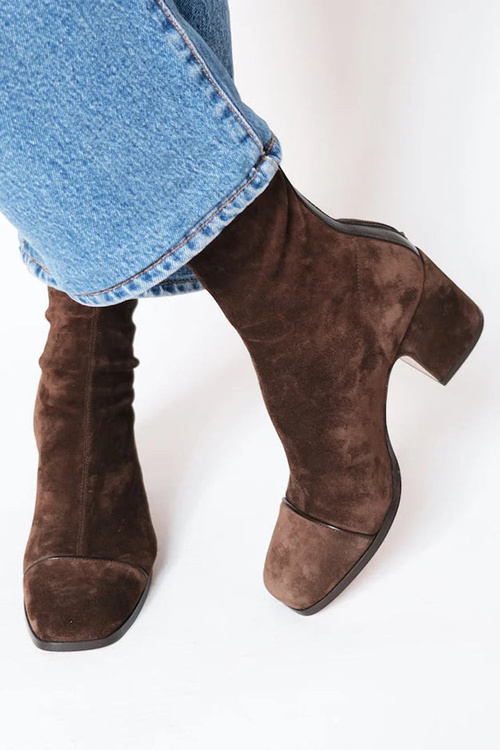 Square Toe Heeled Boots | Chic Design | Comfortable Fit | Classic Black Faux Leather