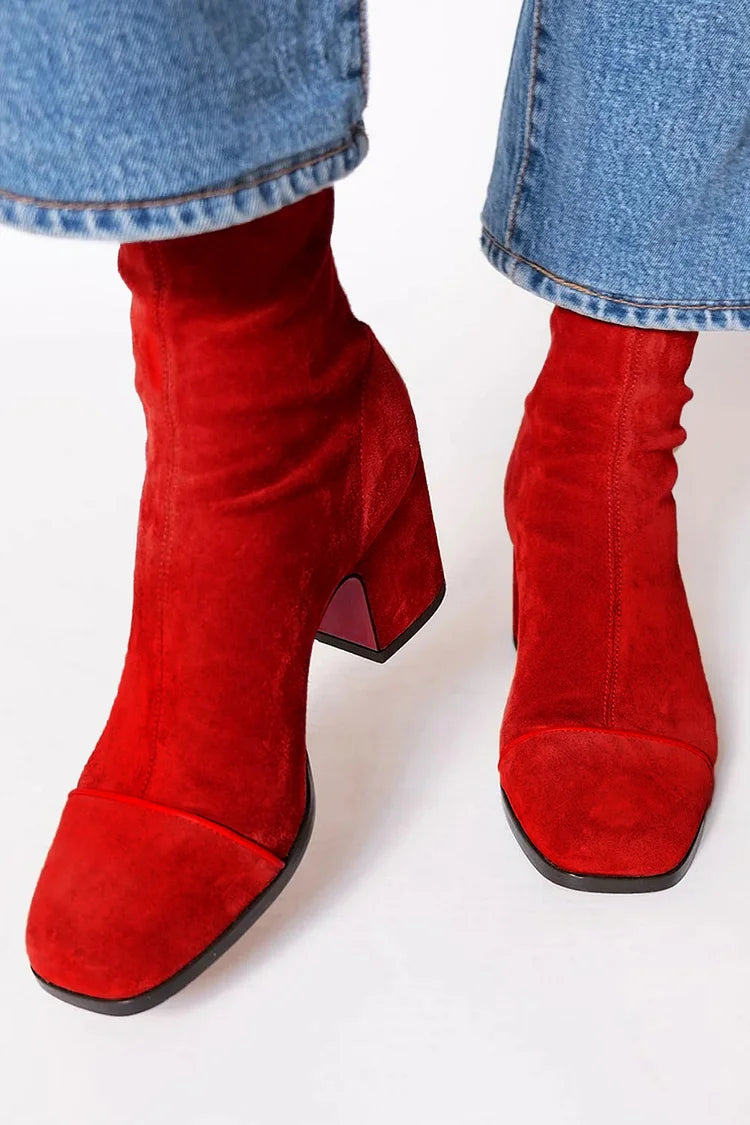 Square-Toed Ankle Boot | Bold Heel Design | Perfect for Any Occasion | Chic and Versatile Style