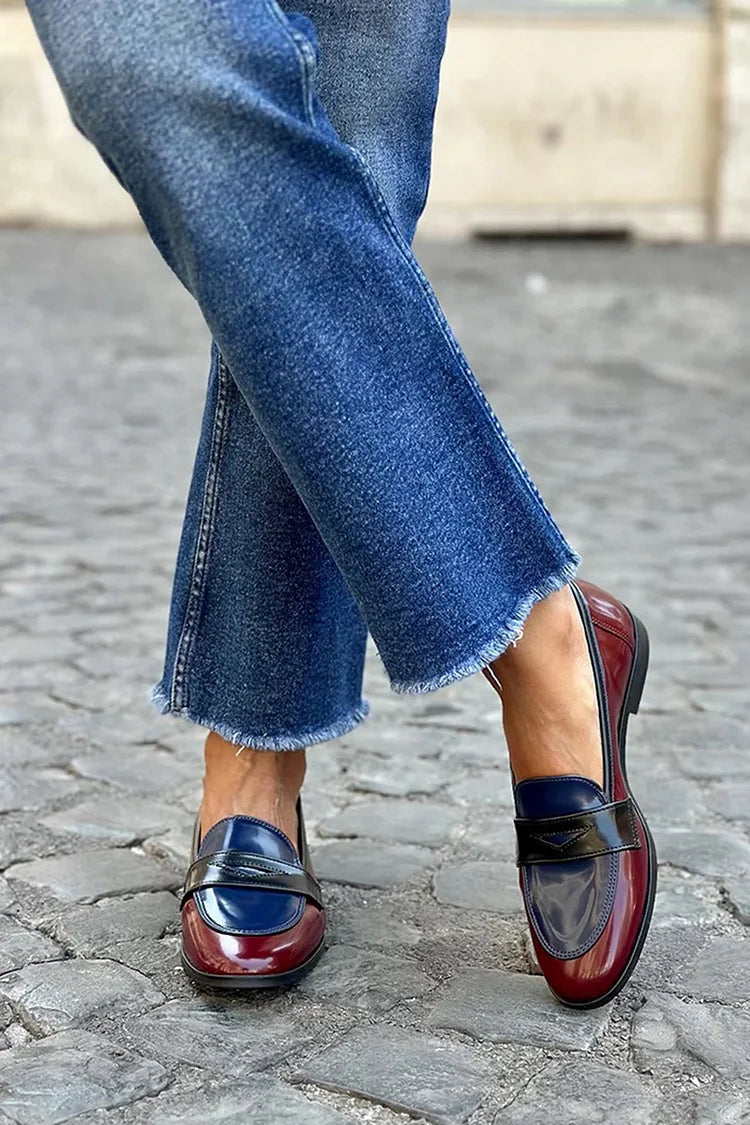 Tricolore Loafers | Shiny Finish | Comfortable All-Day Wear | Classic Casual Style