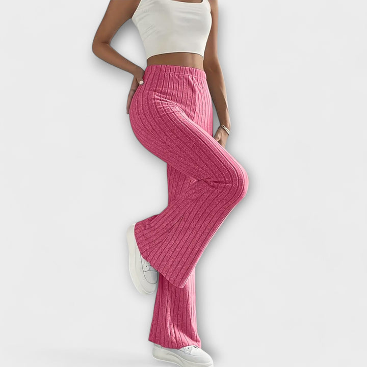 Flared Pants | High-Waisted Design | Comfortable Fit for All-Day Wear | Soft Cotton Blend