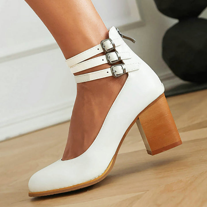 Smooth Sandals | Comfortable Ankle Strap | Supportive Thick Heel | Versatile Footwear for Everyday Wear