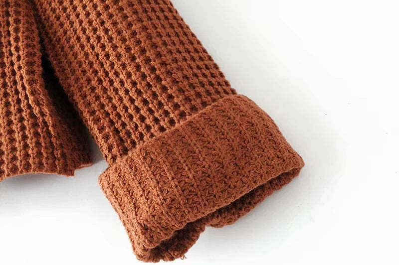 Women's cotton blend sweater in red, white and black