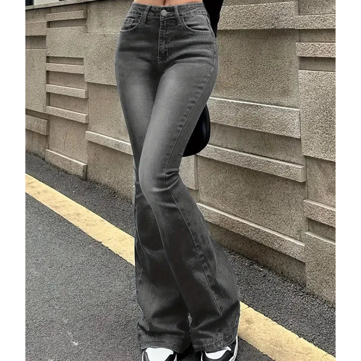 High-Waisted Flared Jeans | Flattering Fit | Versatile for Any Occasion | Classic Denim Style