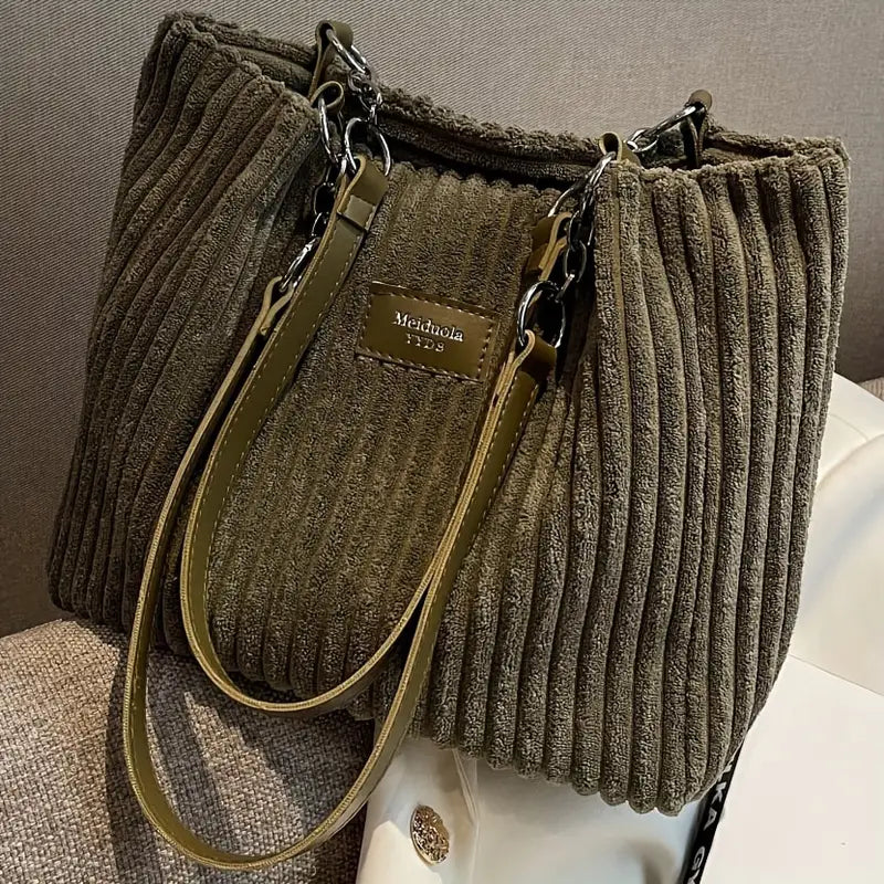 Large Capacity Tote Bag | Durable Corduroy Material | Perfect for Everyday Use