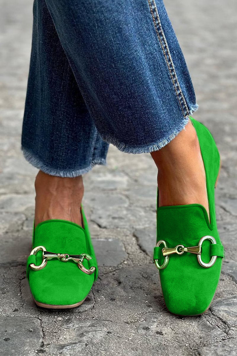 Fluorescent Loafers | Eye-Catching Metal Detail | Comfortable Everyday Wear | Versatile Fashion Footwear