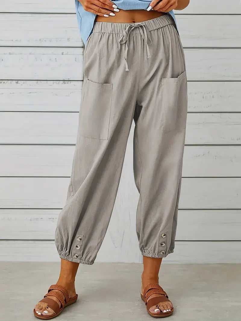 Women's Summer Pants | Drawstring Closure | Loose Fit for Comfort | Lightweight and Airy Design