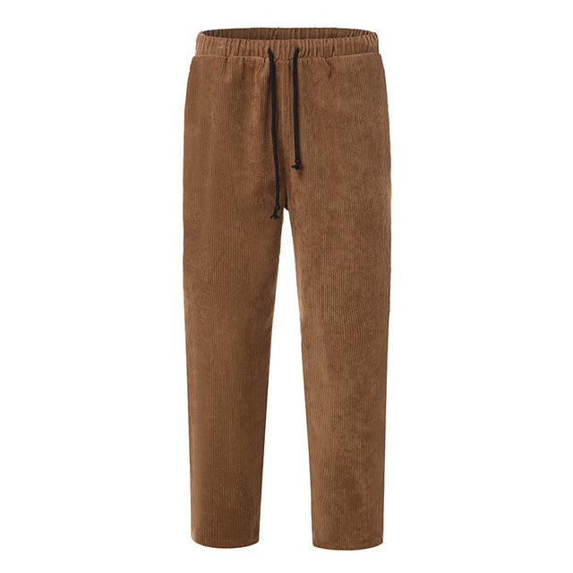 Woman wearing solid color wide leg casual pants outdoors