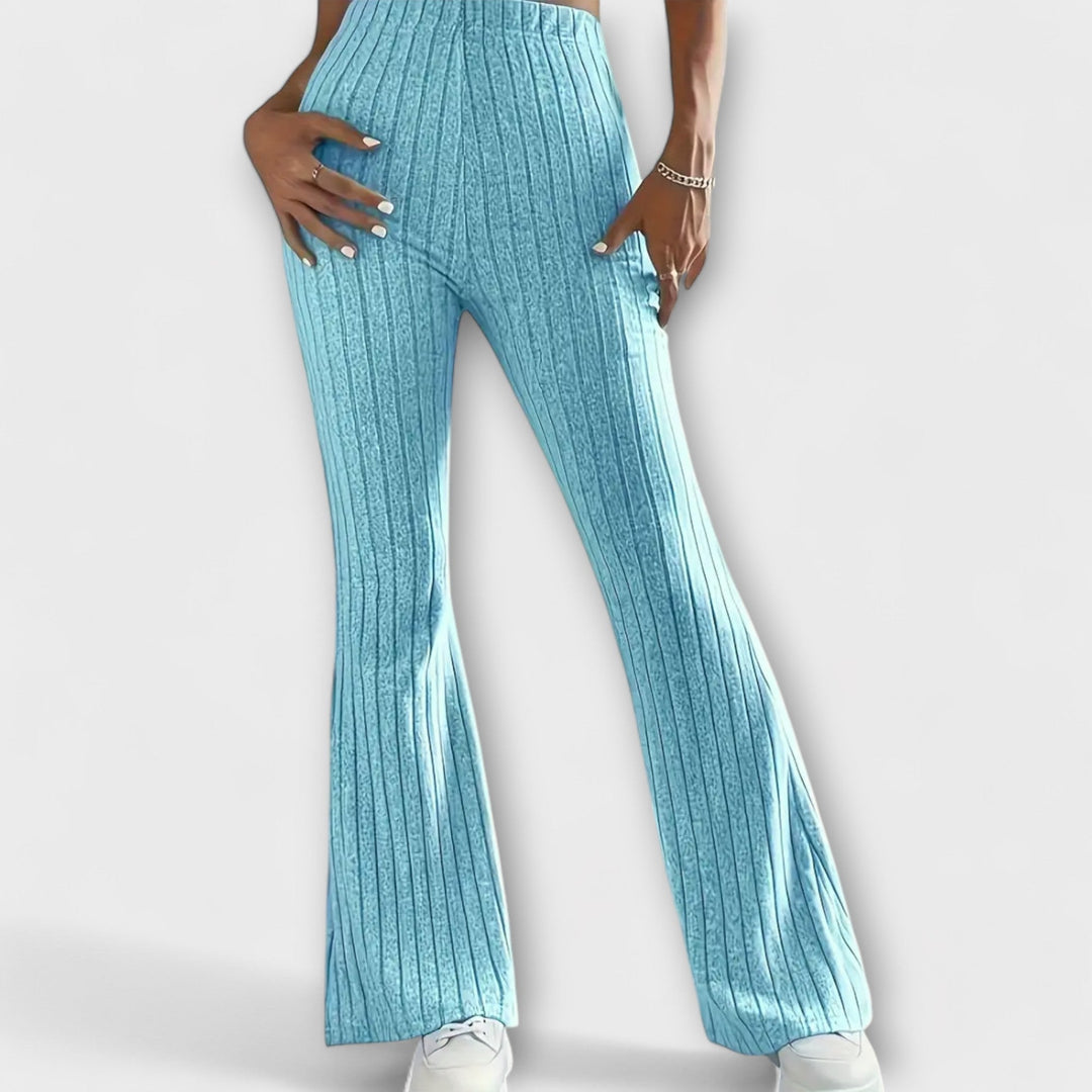 Flared Pants | High-Waisted Design | Comfortable Fit for All-Day Wear | Soft Cotton Blend