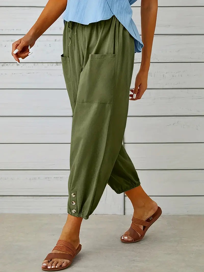 Women's Summer Pants | Drawstring Closure | Loose Fit for Comfort | Lightweight and Airy Design
