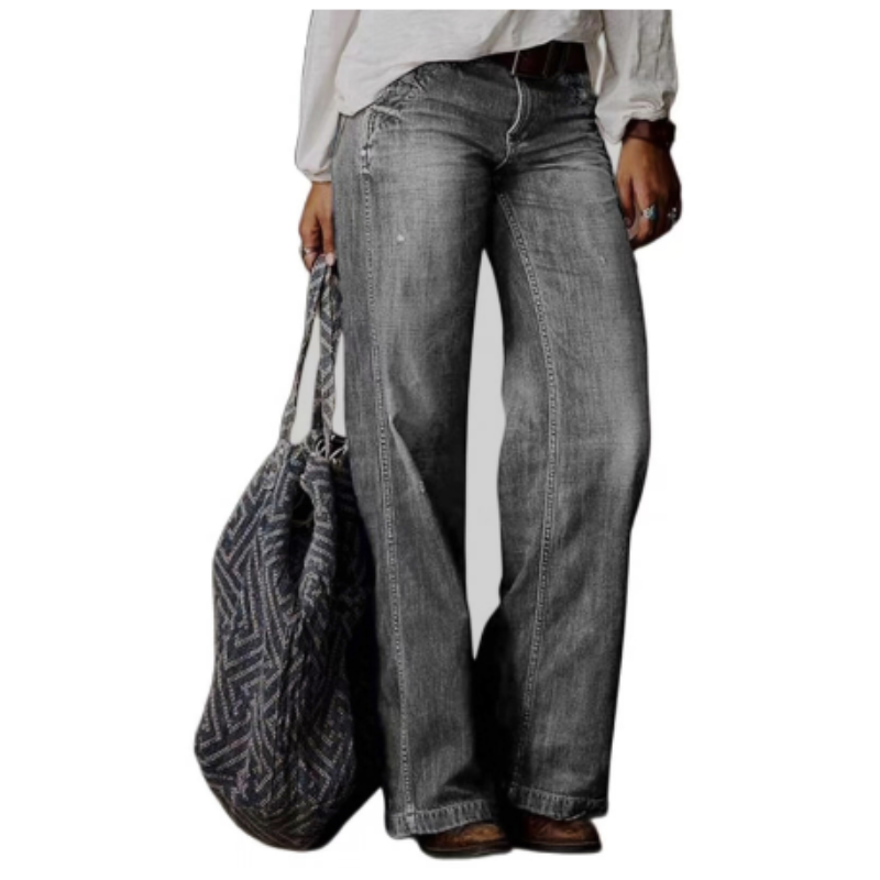 Vintage Women's Pants | High Waist Design | Comfortable Wide Leg Fit | Casual Denim Style