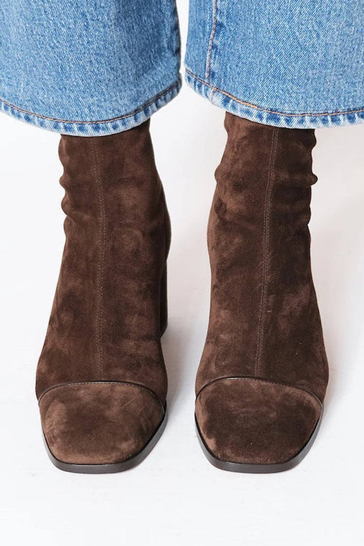 Square Toe Heeled Boots | Chic Design | Comfortable Fit | Classic Black Faux Leather