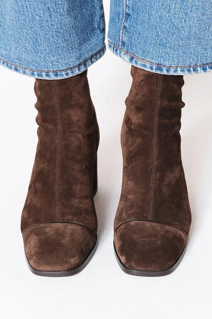 Square Toe Heeled Boots | Chic Design | Comfortable Fit | Classic Black Faux Leather