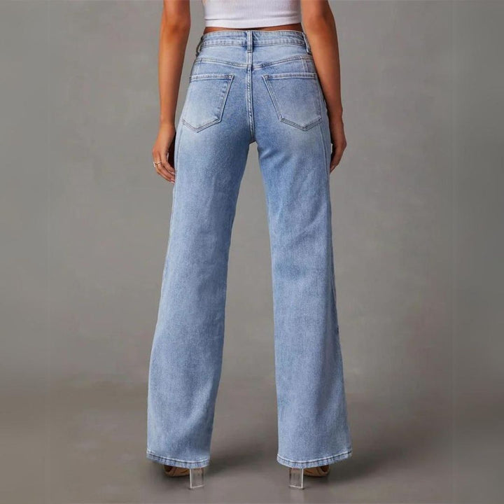 Women's casual pants | Straight leg | High waistband | Classic denim look