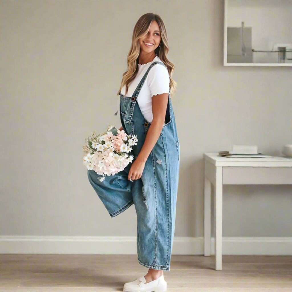 Vintage Wash Jumpsuit | Adjustable Fit | Effortless Style for Any Occasion | Soft Cotton Blend