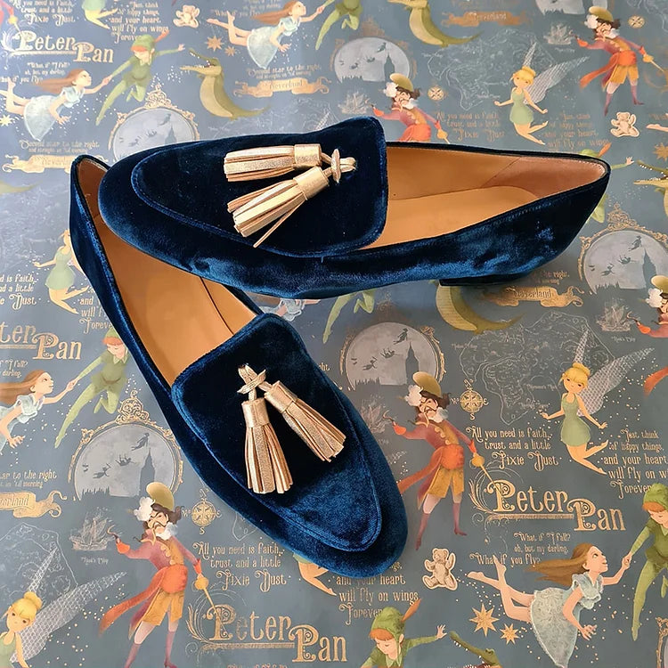 Loafers | Champagne Tassels | Elegant Design for Any Occasion | Midnight Color
