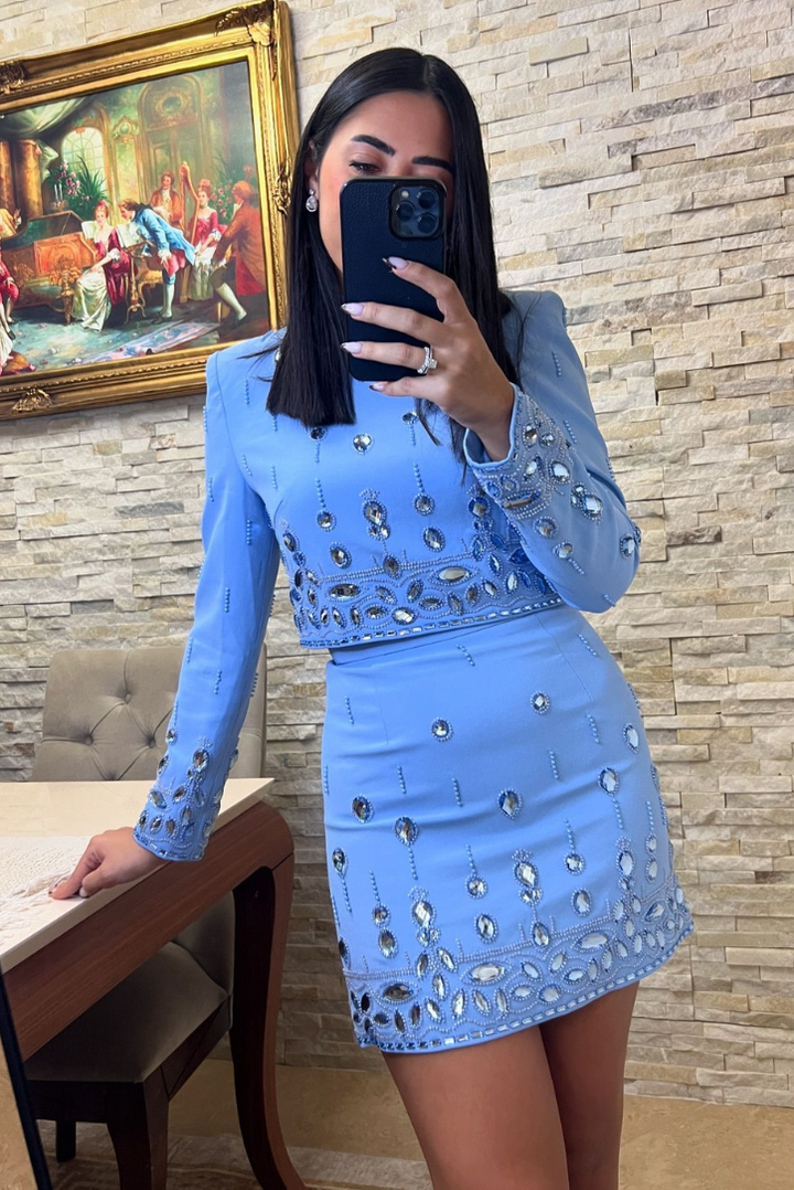 Mini Dress Set | Vibrant Blue Color | Perfect for Casual Outings | Lightweight and Comfortable Fabric