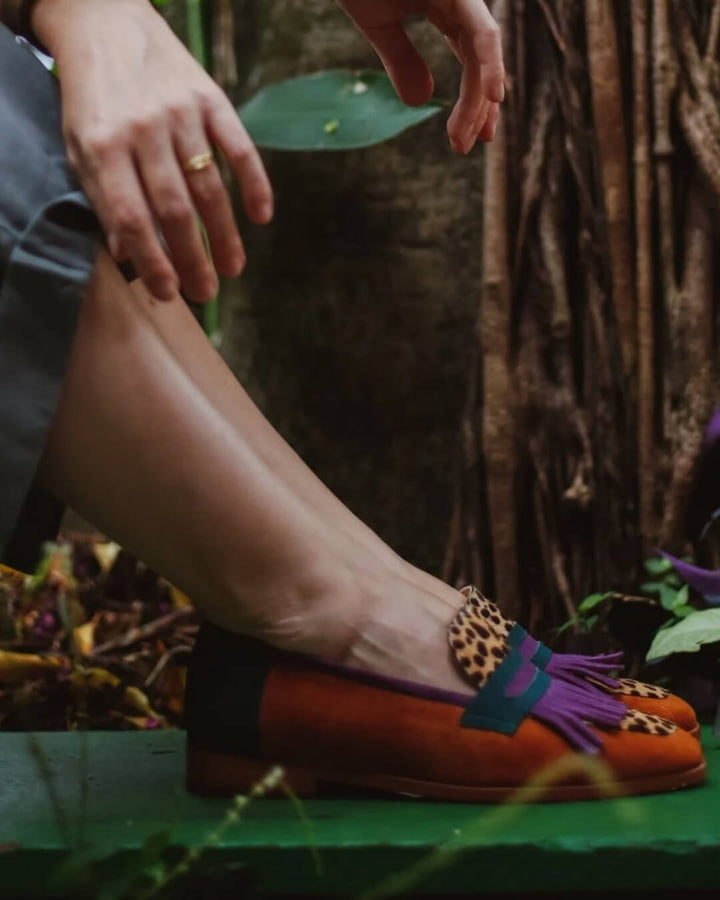 Loafer Shoes | Fringed Design | Eye-Catching Animal Print | Comfortable and Versatile Footwear