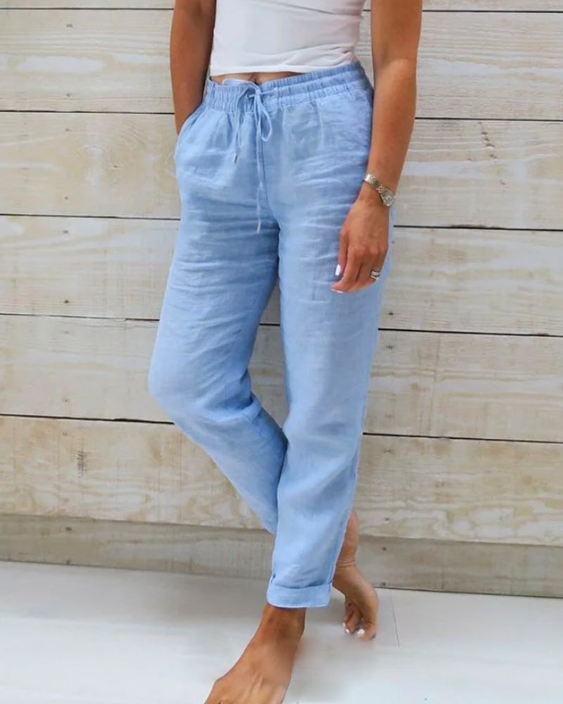 Casual Pants for Women | Drawstring Design | Comfortable Cropped Fit | Perfect for Everyday Wear