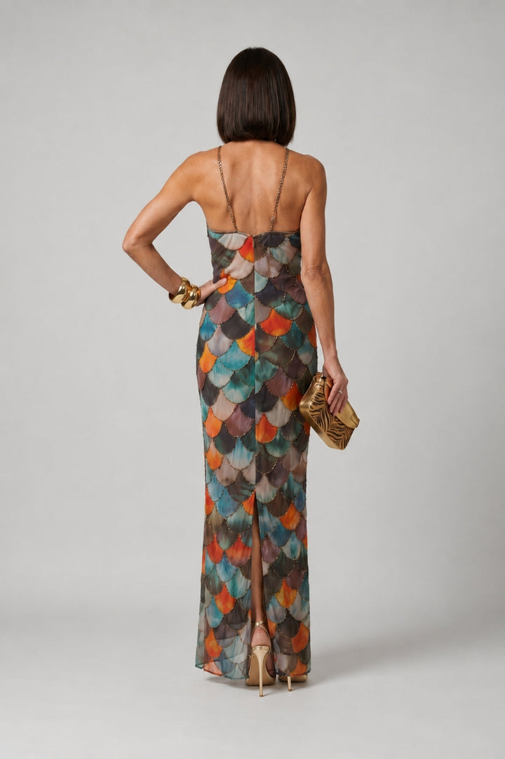 Grace | Backless Halter Maxi Dress