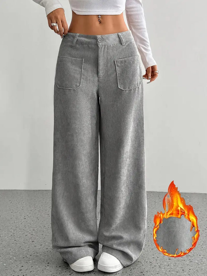 High-Waisted Corduroy Pants | Wide Leg Design | Comfortable Fit for Everyday Wear | Soft Cotton Blend