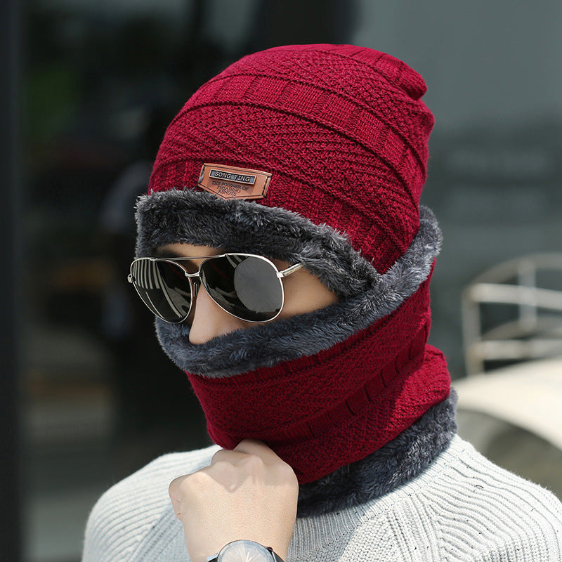 Knit winter beanie and scarf set in cozy styling