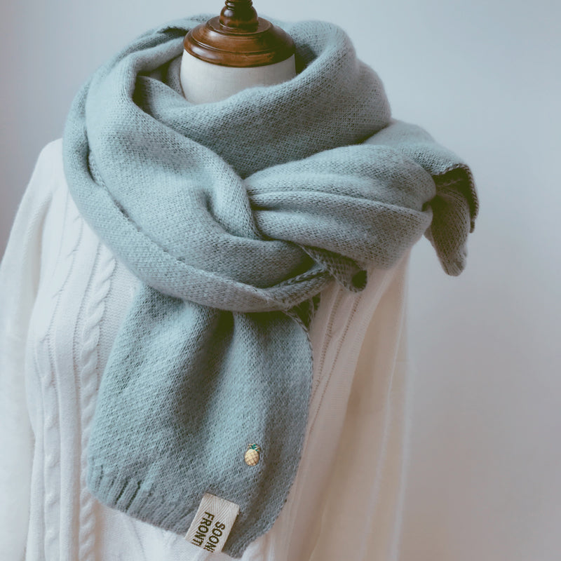 Women's long winter scarf in cashmere look
