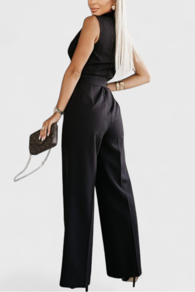 V-Neck Jumpsuit | Knot Detail & Crossed Design | Effortless Style for Any Occasion | Soft, Comfortable Fabric