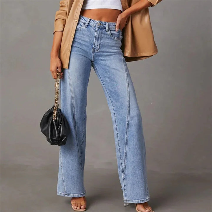 Women's casual pants | Straight leg | High waistband | Classic denim look
