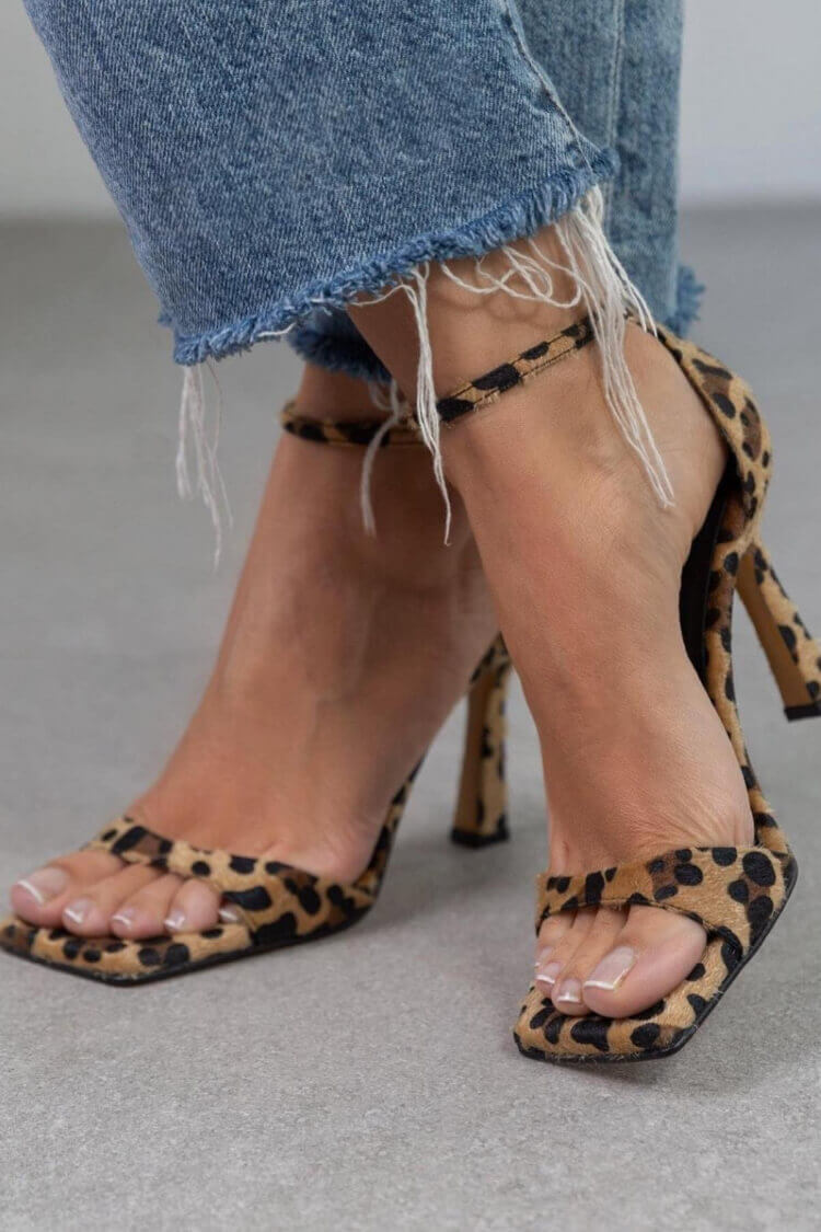 Leopard Print Heels | Elegant Design | Perfect for Parties and Events | Faux Suede Material