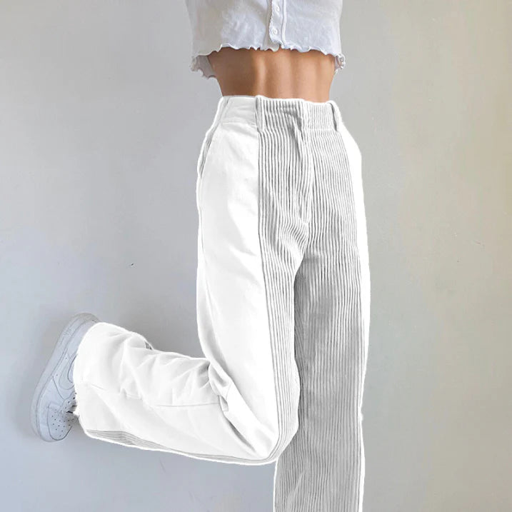 Women's Trendy High-Waisted Corduroy Pants | Wide Leg