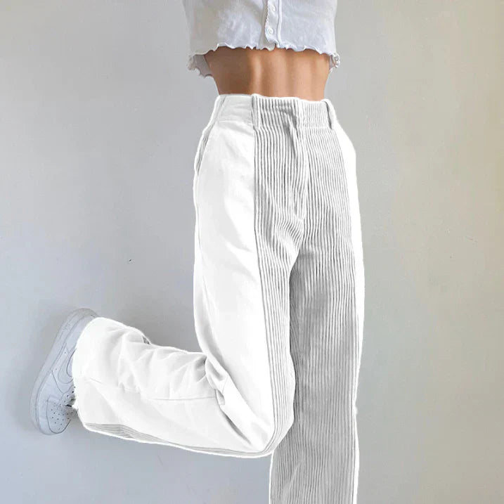 High-Waisted Corduroy Pants | Wide Leg Design | Comfortable Fit | Perfect for Casual Outfits