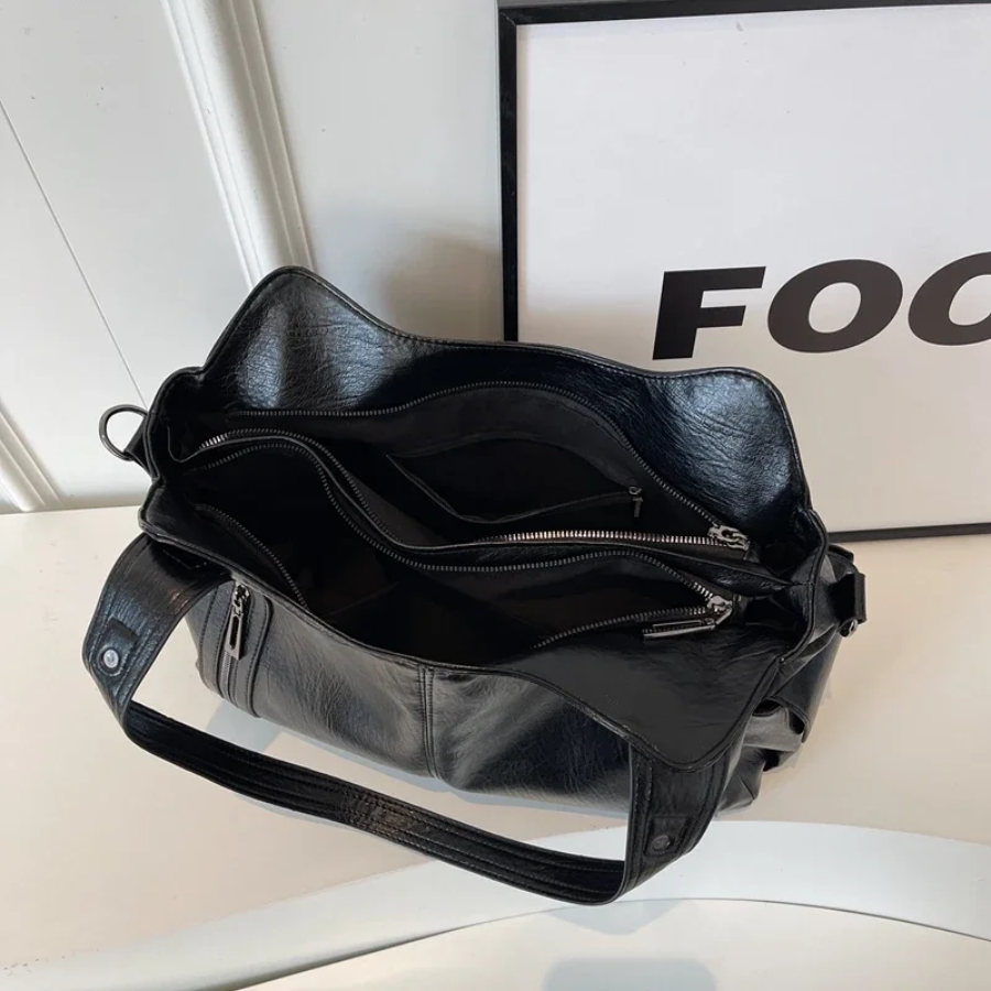 Large Capacity Shoulder Bag | Dual Zipper Design | Versatile Everyday Use | Durable Fabric