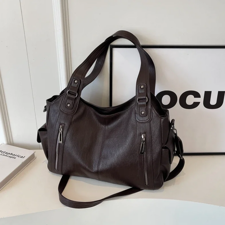 Large Capacity Shoulder Bag | Dual Zipper Design | Versatile Everyday Use | Durable Fabric