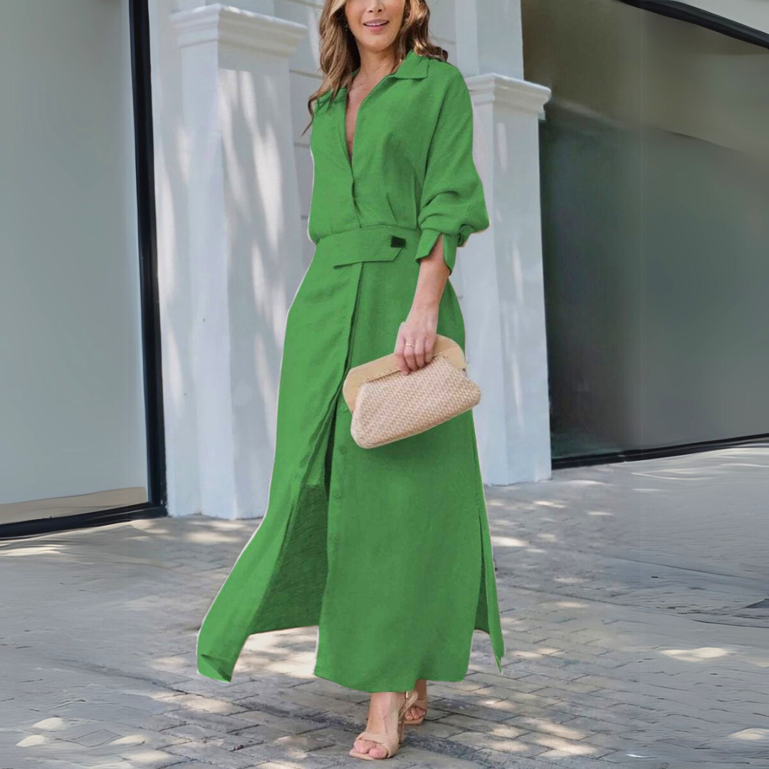 Jeanette | Graceful V-Neck Maxi Dress