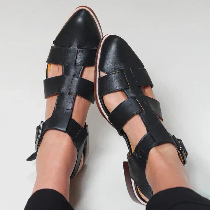 Pointy Toe Flats | Hollow Out Cross Strap Design | Comfortable Everyday Wear | Versatile Casual Style