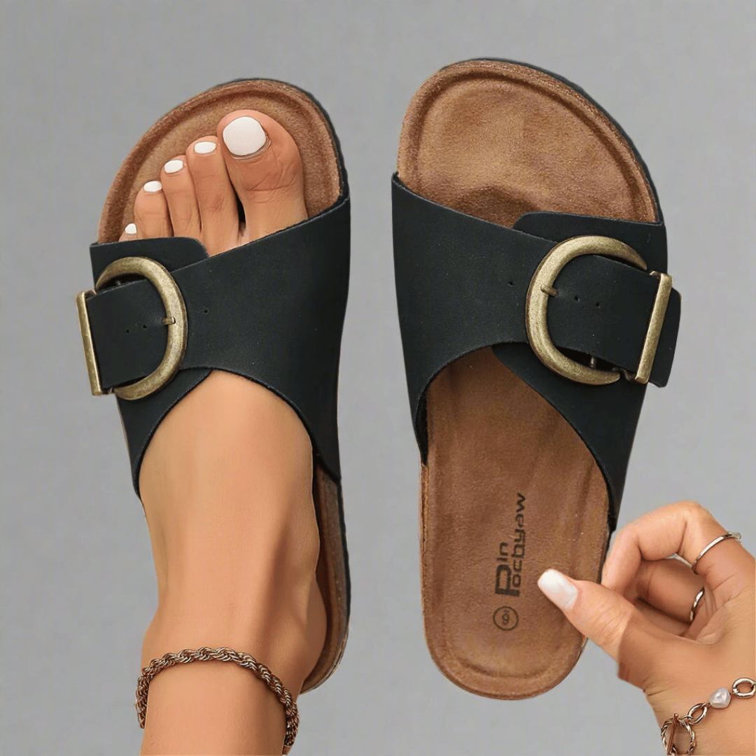 Buckle Slide Sandals | Comfortable Footbed | Easy On/Off Design | Casual Summer Footwear