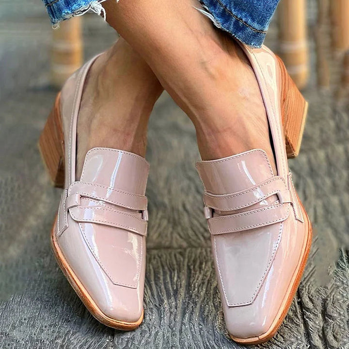 Moccasins | Wide Heel Design | Eye-Catching Shiny Finish | Comfortable Footwear