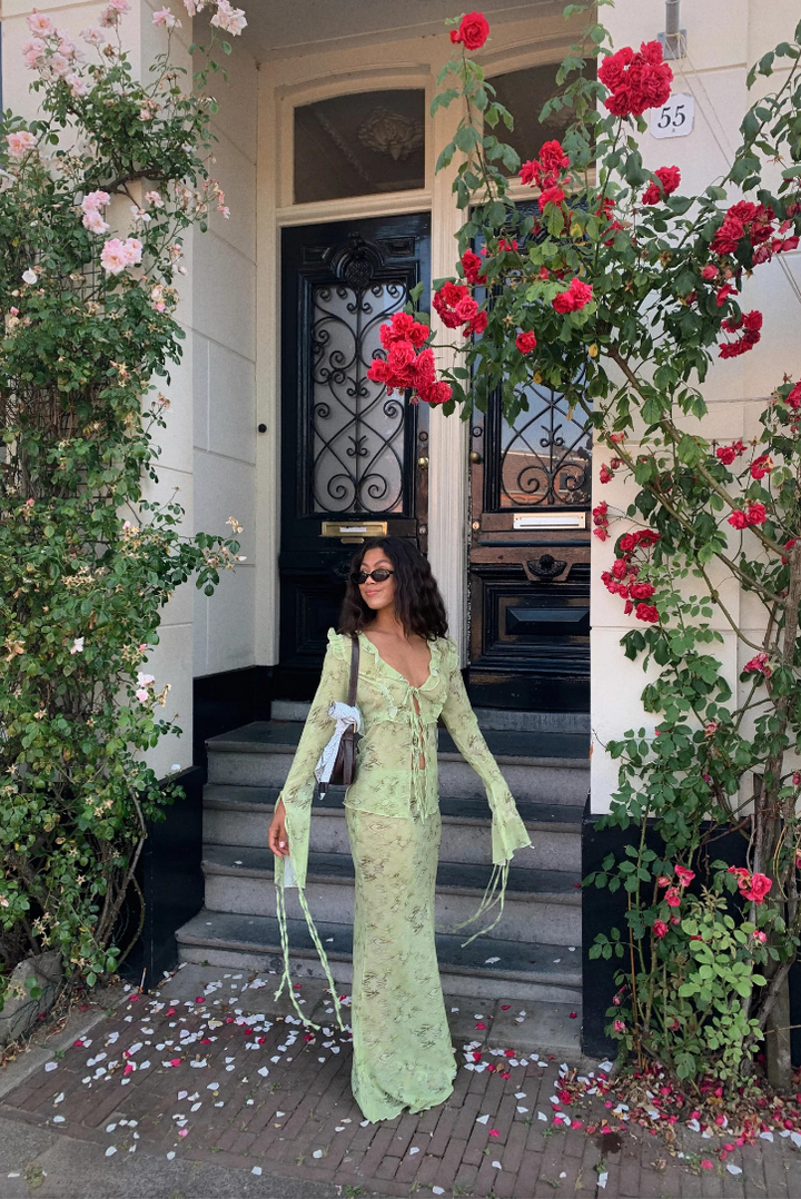Lime Sharlene Set | Vibrant Color | Perfect for Summer Outings | Comfortable and Versatile Outfit