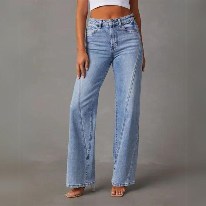Women's Casual Pants | Straight Leg Design | High Waist for Comfort | Classic Denim Style