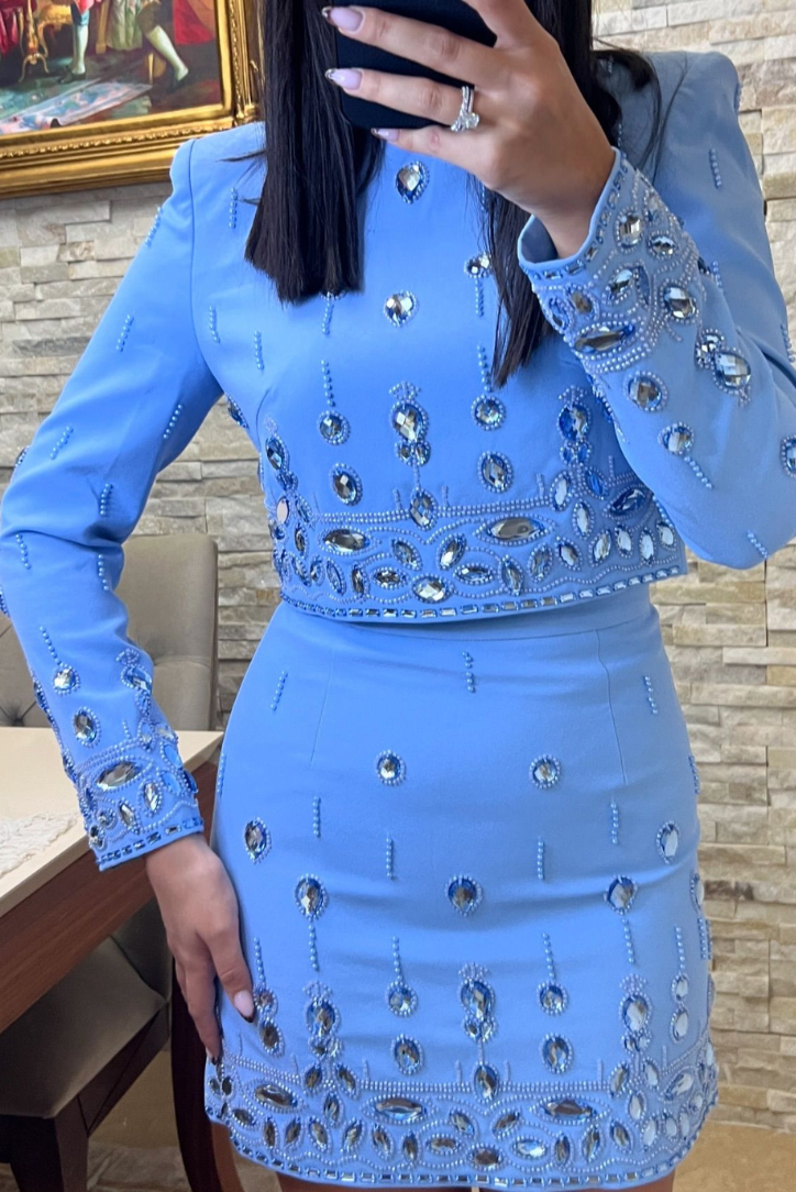 Mini Dress Set | Vibrant Blue Color | Perfect for Casual Outings | Lightweight and Comfortable Fabric